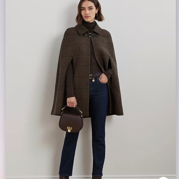 J.Crew Wool Zip Plaid Cape - Picture 13 of 15